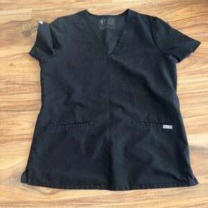 FIGS Black V-Neck Scrub Top